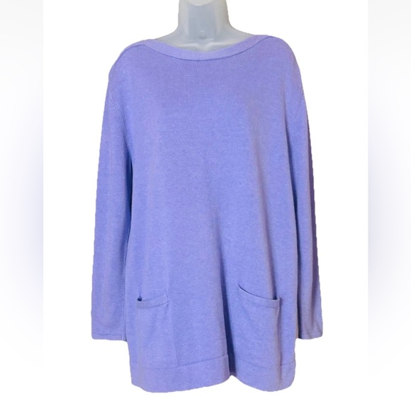J. Jill Women's Merino Wool Blend Lavender Purple Pullover Tunic Sweater Size L - Picture 11 of 11